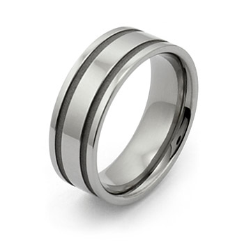 Pipe-Cut Titanium Ring