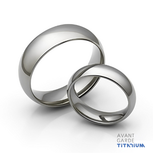 Domed Titanium Ring - Classic Half Round Design