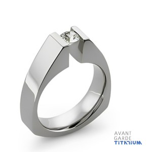 High-Rise Tension Set Titanium Ring