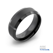 Black Zirconium Ceramic Rings With Beveled Sides