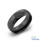 Half-Round Black Zirconium Ceramic Ring