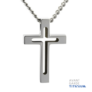 Titanium Cross Pendant With Cut Out Design