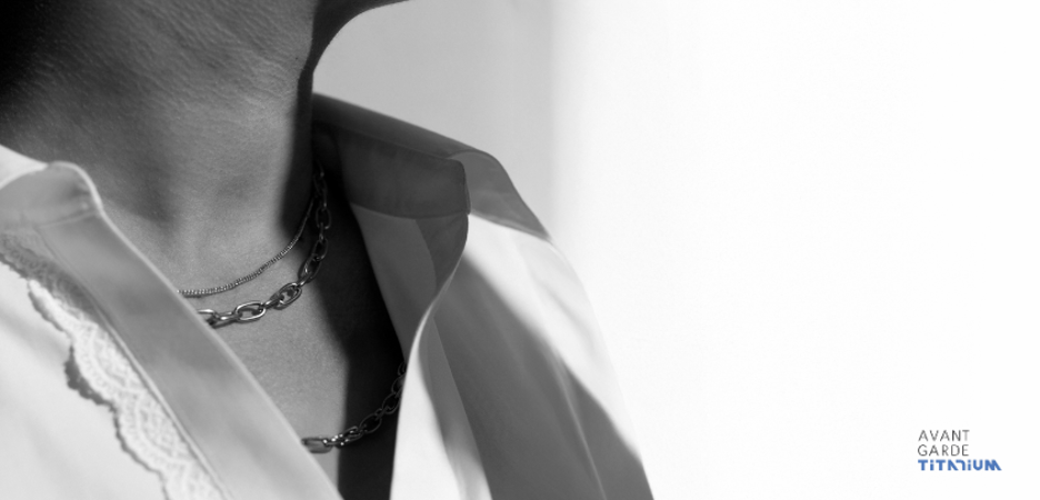 Person wearing titanium chains