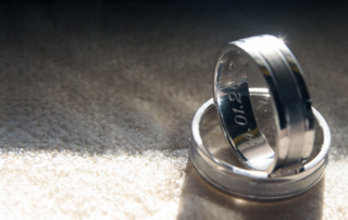 two titanium rings engraved