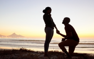 someone getting proposed to with a titanium ring