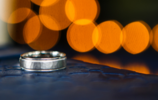 Titanium Ring With Hammer Finish And Rolled Sides