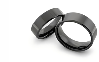 Flat Profile Black Zirconium Ceramic Rings