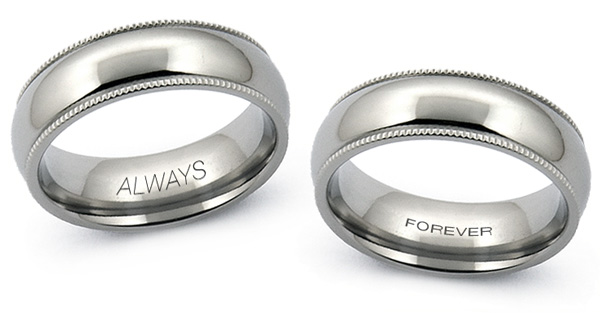 engraved titanium rings 