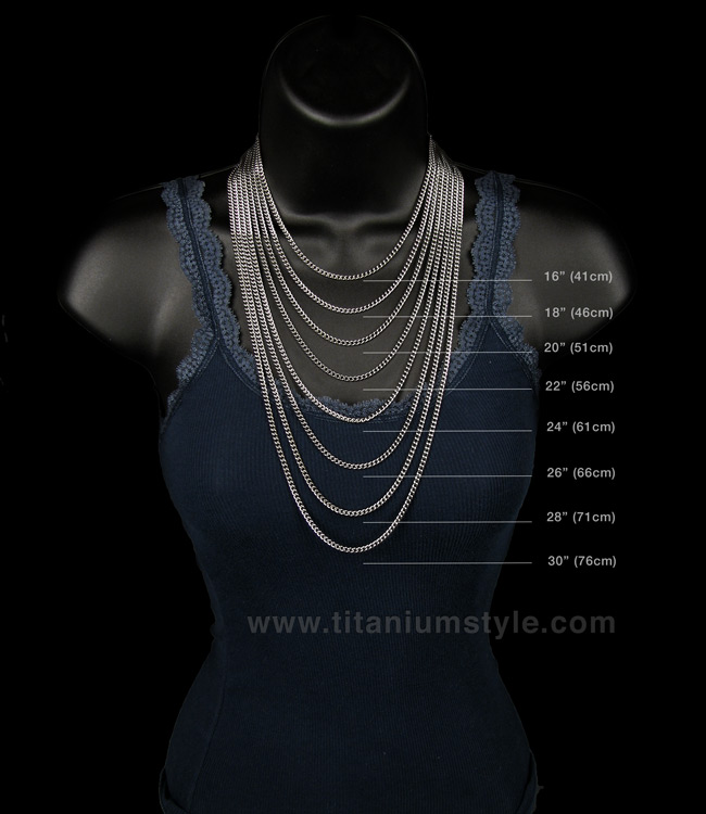 Female titanium chains length guide