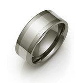 wide platinum inlay titanium ring