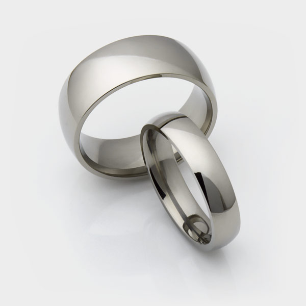 Semi-Domed Profile Titanium Rings