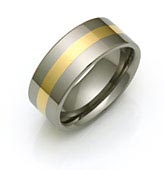 gold inlay titanium rings