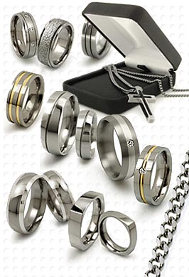 titanium jewelry for men: rings, necklaces, bracelets, chains