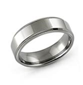 Polished and Brushed Titanium Rings for Men and Women | Milgrain ...