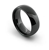 domed black ceramic ring with comfort fit