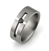 cross titanium ring with black diamond tension setting