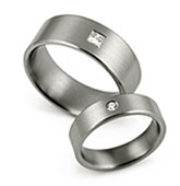 direct set titanium band, available polished or brushed