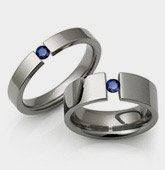 Titanium Tension Set Diamond Rings