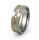 gold inlaid diamond band