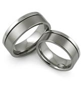 Flat Titanium Ring with Single Groove Offset to The Edge