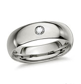 stone set titanium rings classic half round profile