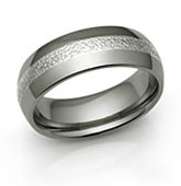 Titanium Ring with Micro
Textured Platinum inlay