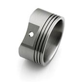 Titanium Piston Ring with Skirt Design.