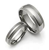 titanium wedding rings with double milgrain