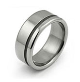 Sandblast Titanium Ring  with rolled edges