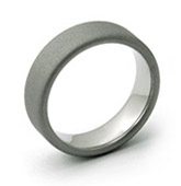 sandblasted titanium ring with rolled edges