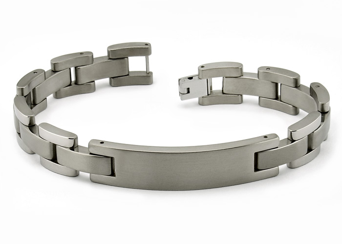 Titanium bracelet with ID plate