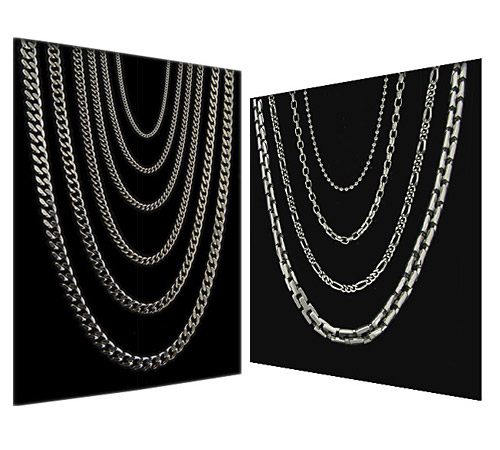 titanium chain collection on black