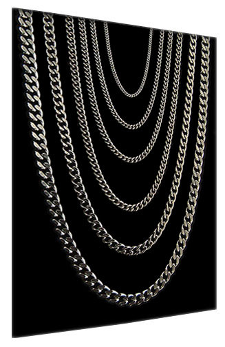 Titanium Kay Nitrogen Stainless Steel Men's Link Necklace Chain (Length 18  - 38)