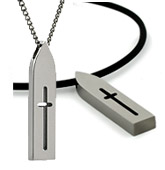 cathedral arch titanium cross pendant 