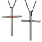 thin titanium crosses with stones
