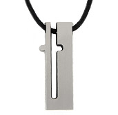 off-set titanium cross pendant