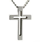 titanium cross with cut-out design