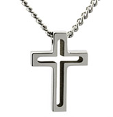 small titanium cross with cut-out