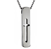 titanium pendant with cross cut-out 
