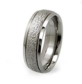 laser texture titanium wedding ring