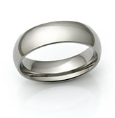 Mens and Womens domed titanium rings classic half-round
