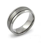domed titanium wedding rings thin grooves