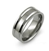 flat titanium rings v-grooves