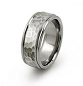 hammered titanium rings rolled sides