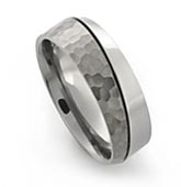 half hammered titanium rings