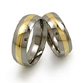 inlaid titanium rings half-round