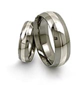 inlaid titanium rings domed