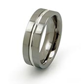 Flat titanium rings with round wire inlay