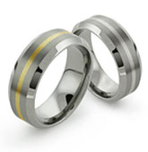 inlaid titanium rings beveled sides 