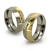 half titanium - half gold wedding ring